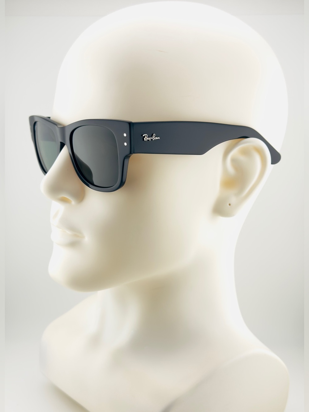Ray-Ban Mega Wayfarer Sunglasses Rb0840S Acetate Black Frame Green Lenses UNISEX - Picture 5 of 15